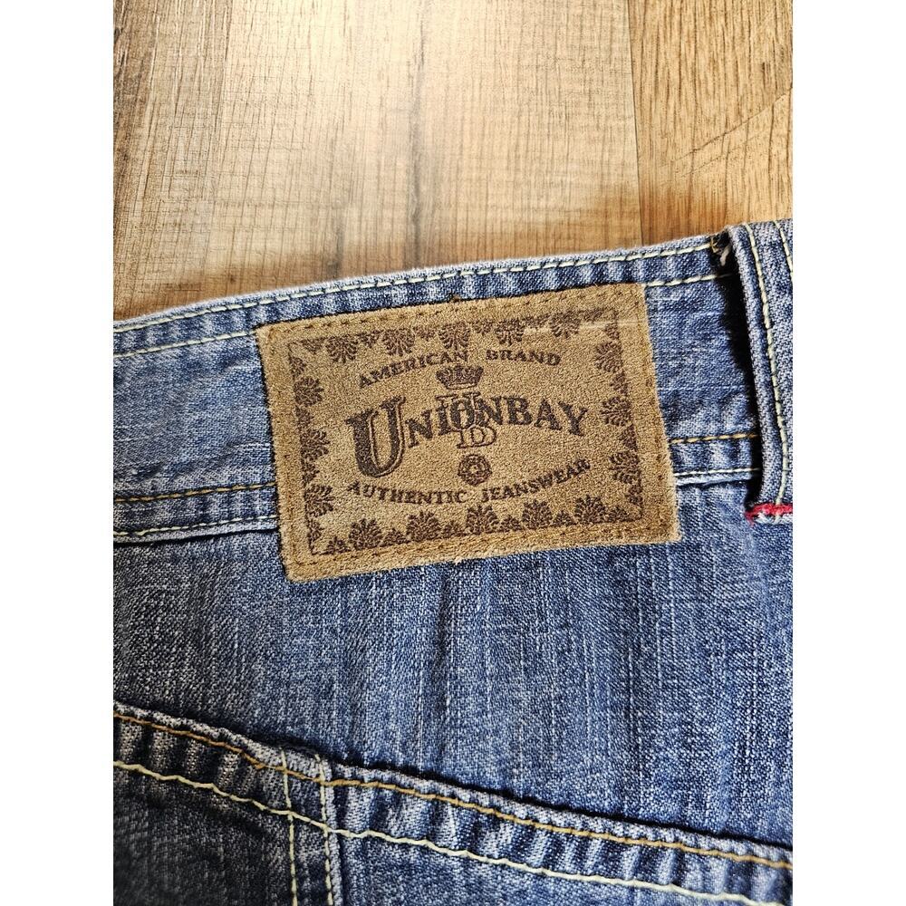 Union Bay Vintage Denim Jean Flare Dress Size 13 Y2K Logo 100% Cotton - Picture 6 of 6